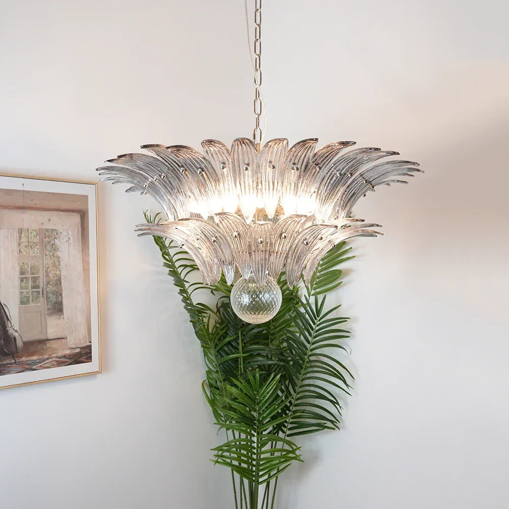Murano Palmette Smoked Chandelier