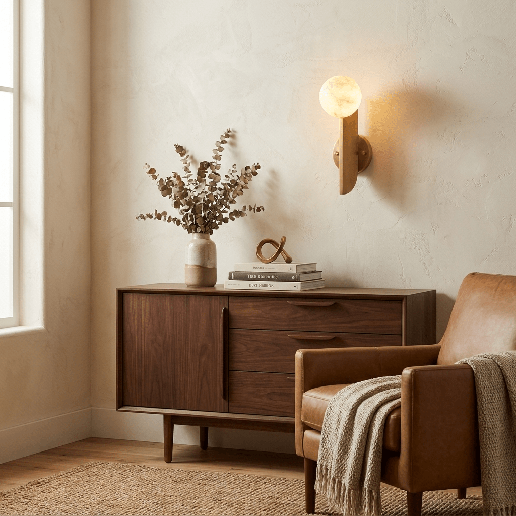 Solvara Alabaster Orb Wall Sconce