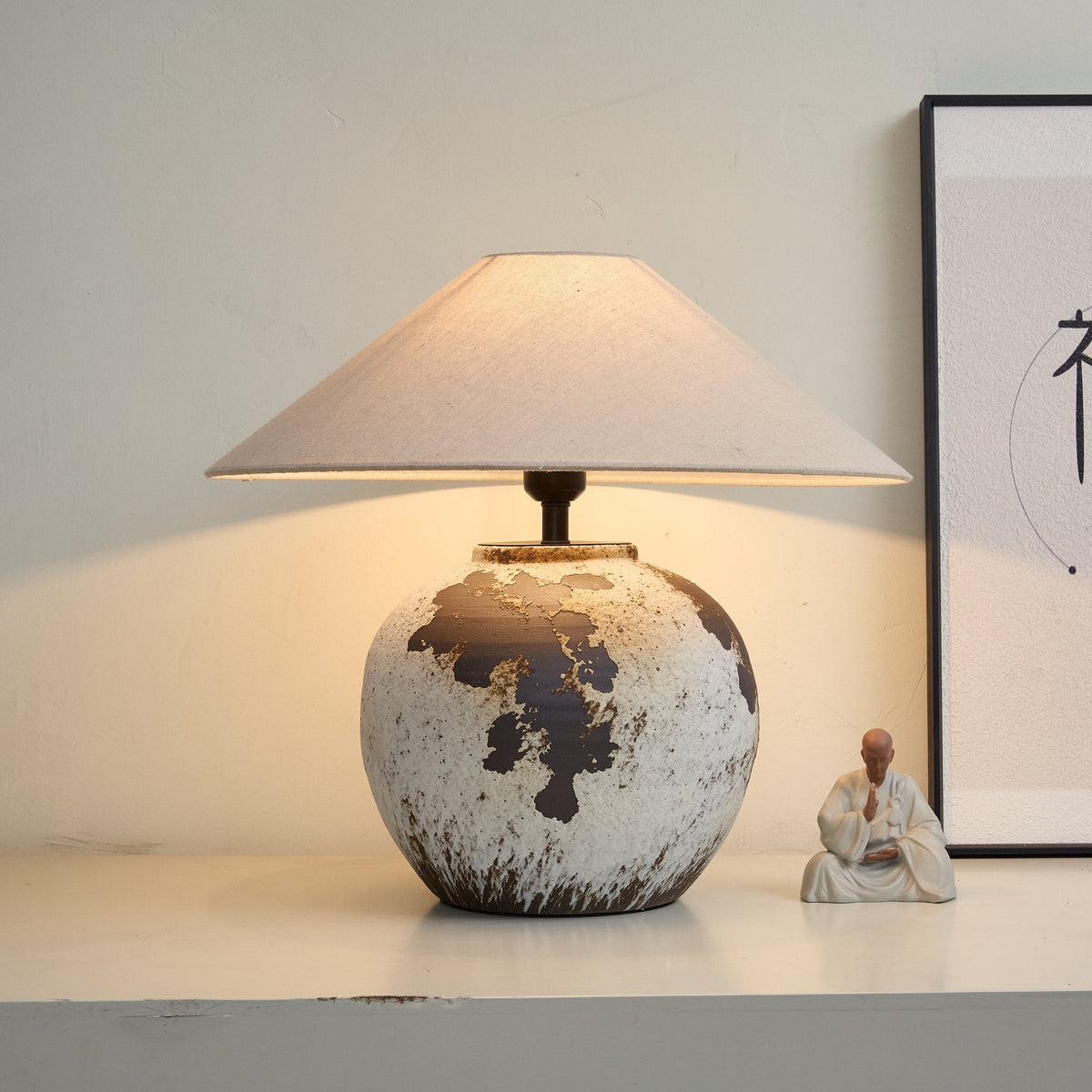 Speckled Globe Ceramic Table Lamp