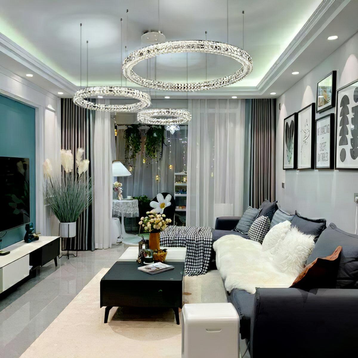 Wave Circle Crystal Chandelier