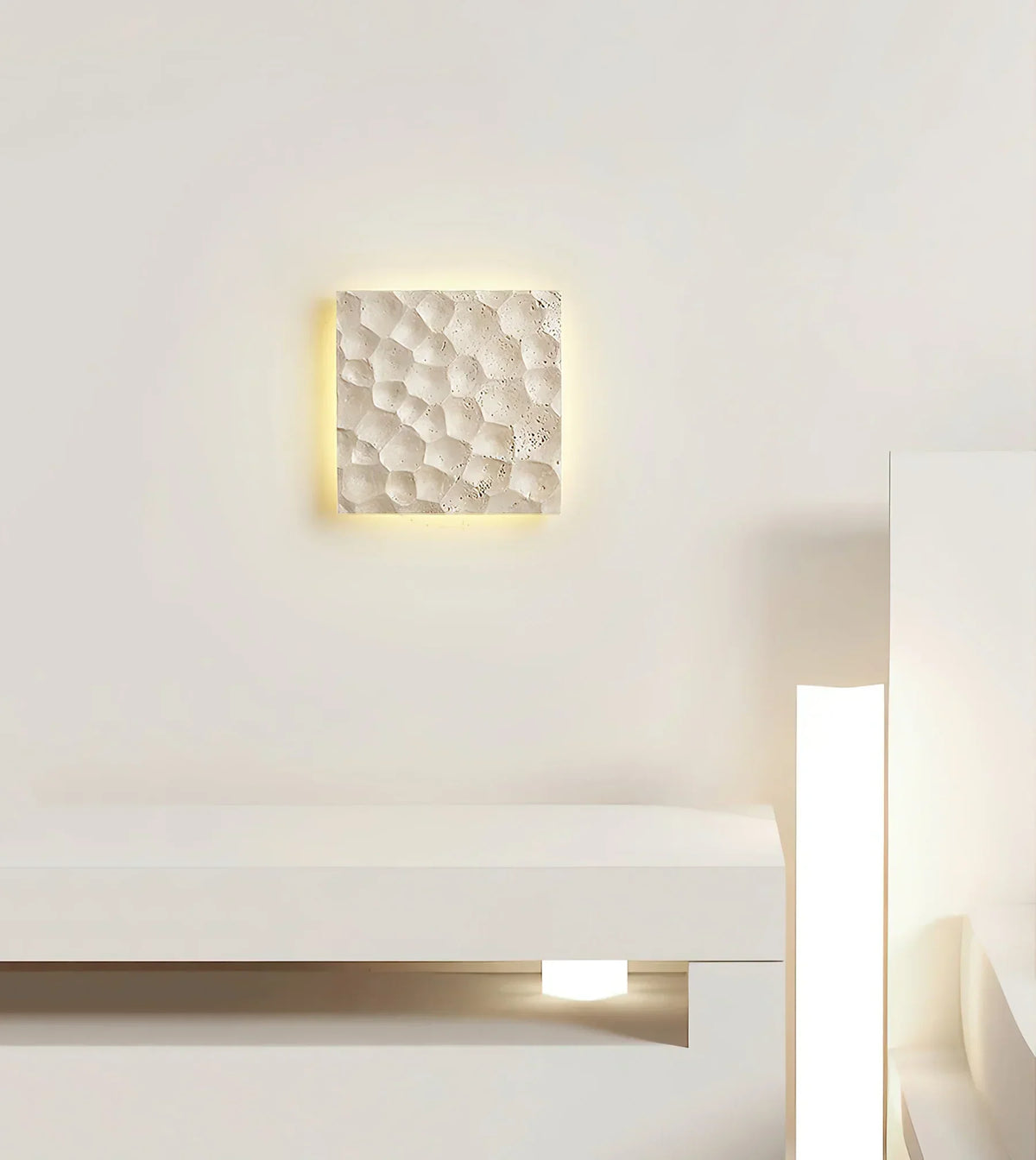 Square Modular Panel Travertine Wall Sconce