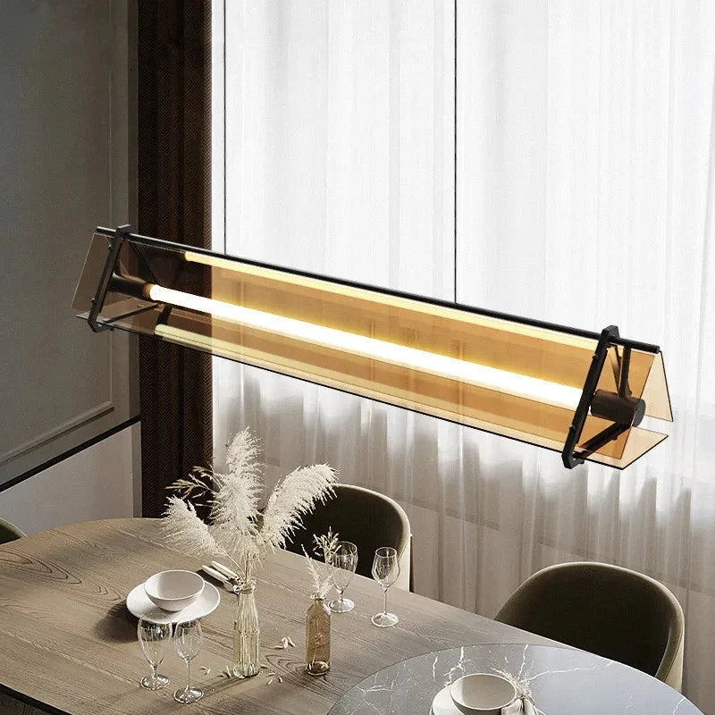 Susi Modern Linear Pendant Lamp Over Dining Table