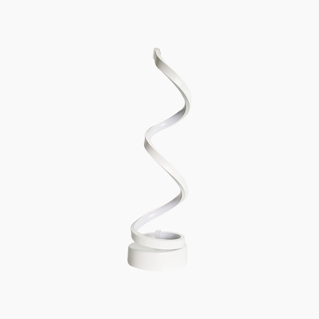 Table Lamp Minimalist Unique Spiral LED, White / Black