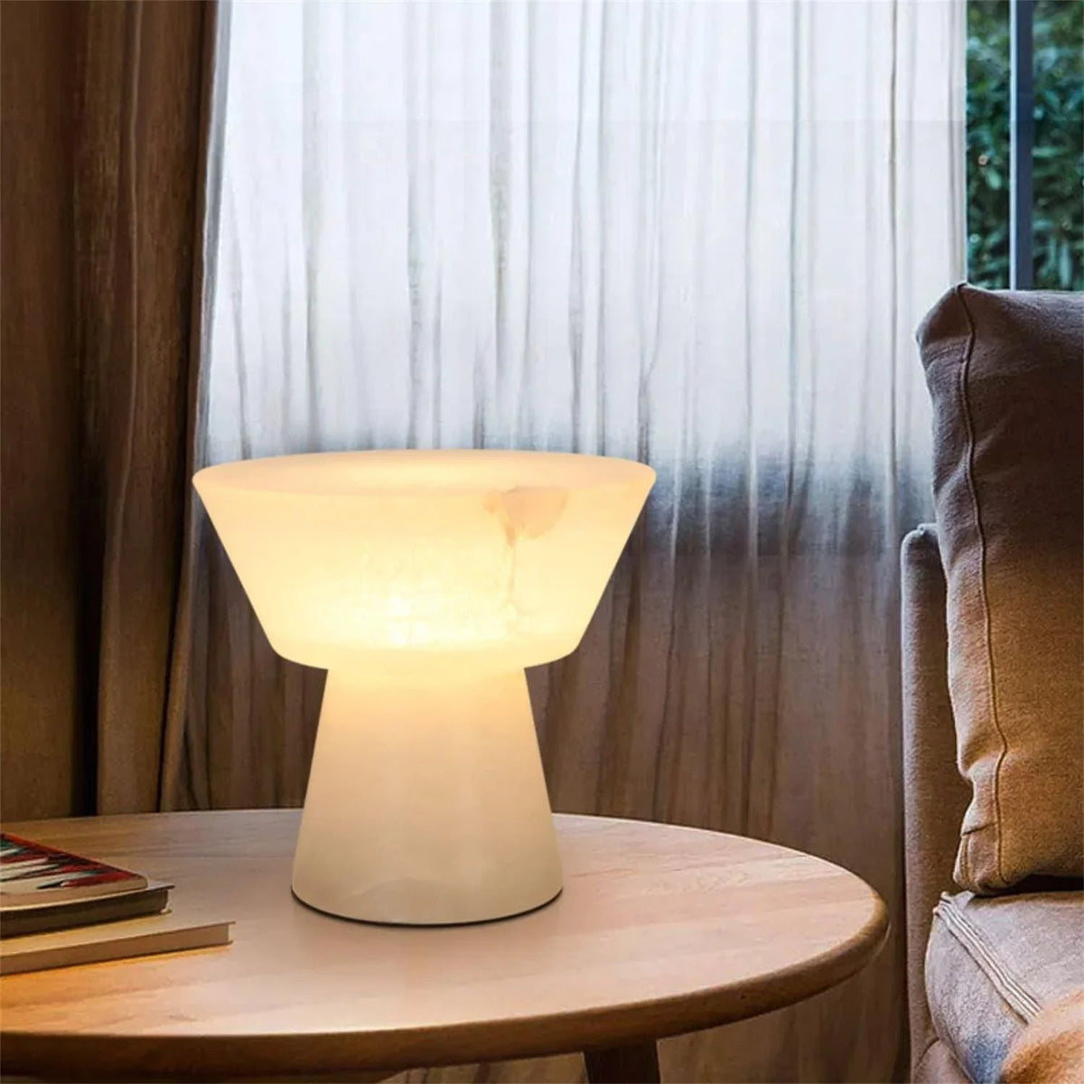 Alabaster Conical Table Lamp