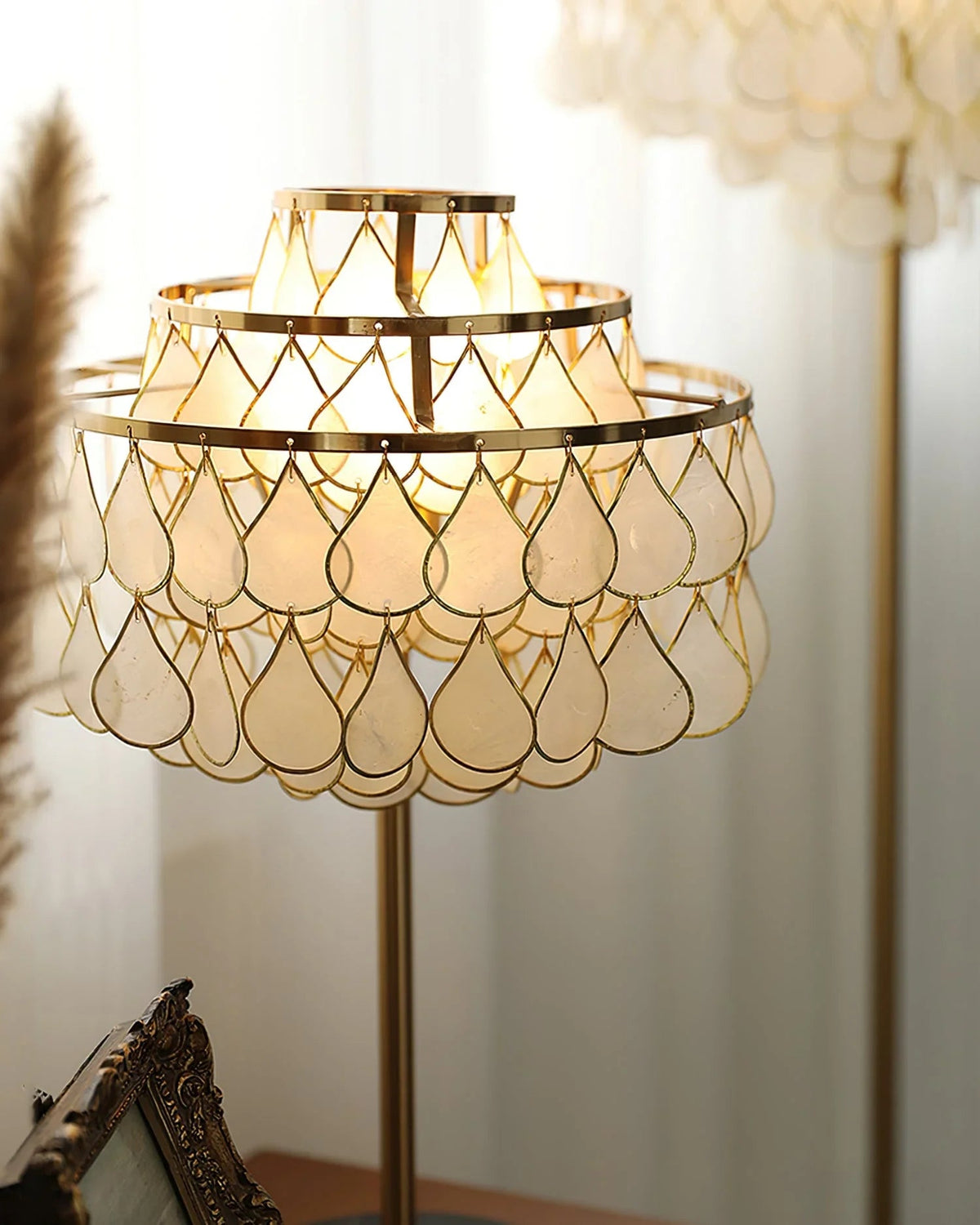 Teardrops Capiz Table Lamp