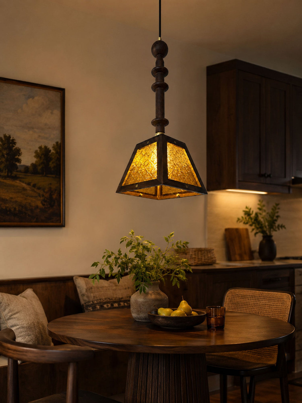 Timber Glass Pendant Light