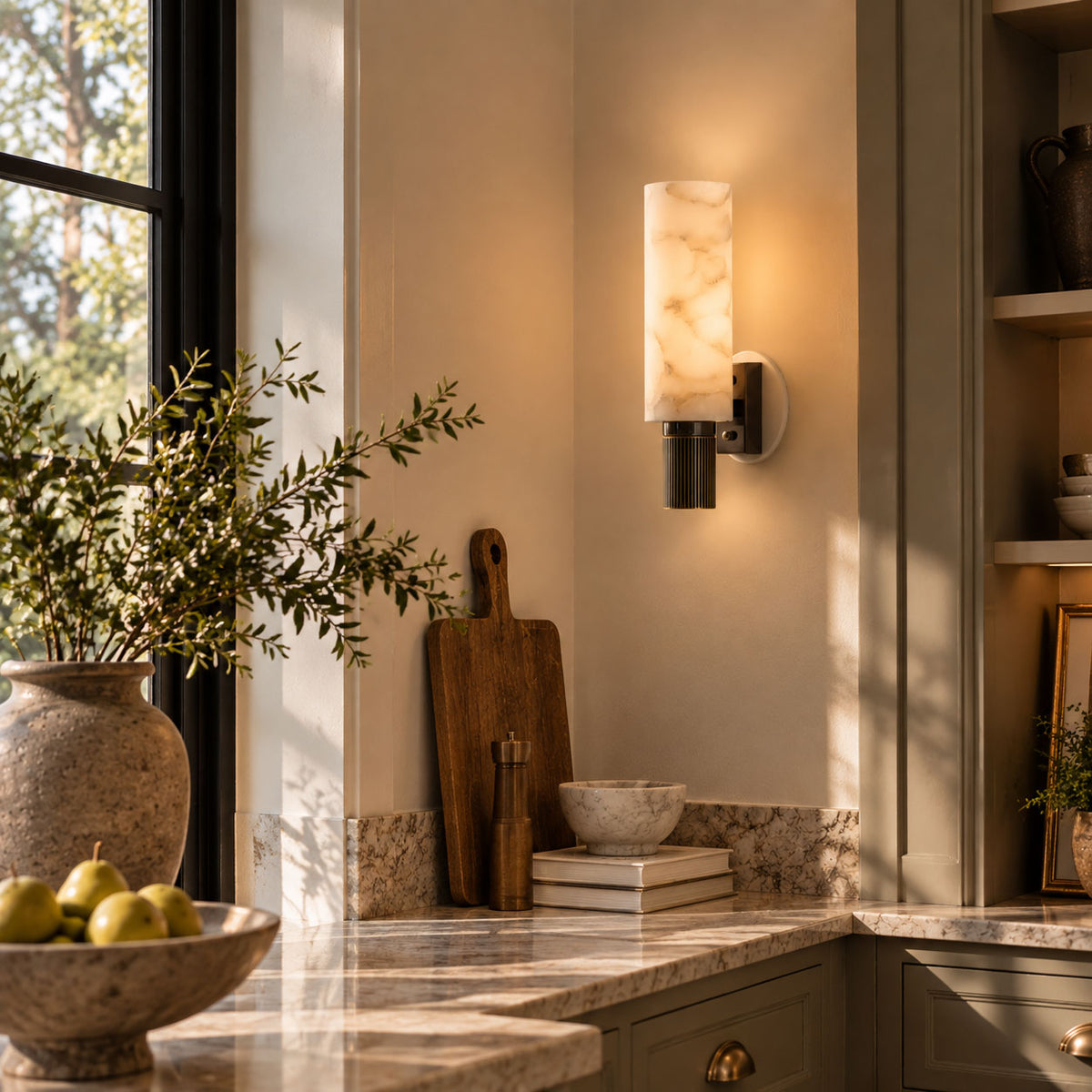 Torch Alabaster Sconce