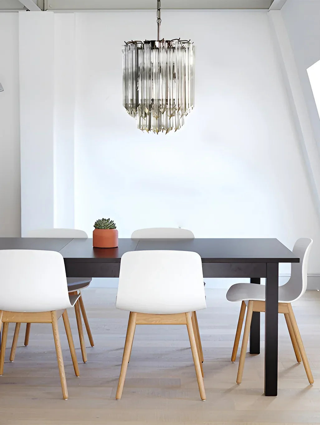 Quadriedri Murano Prisms Transparant Chandelier