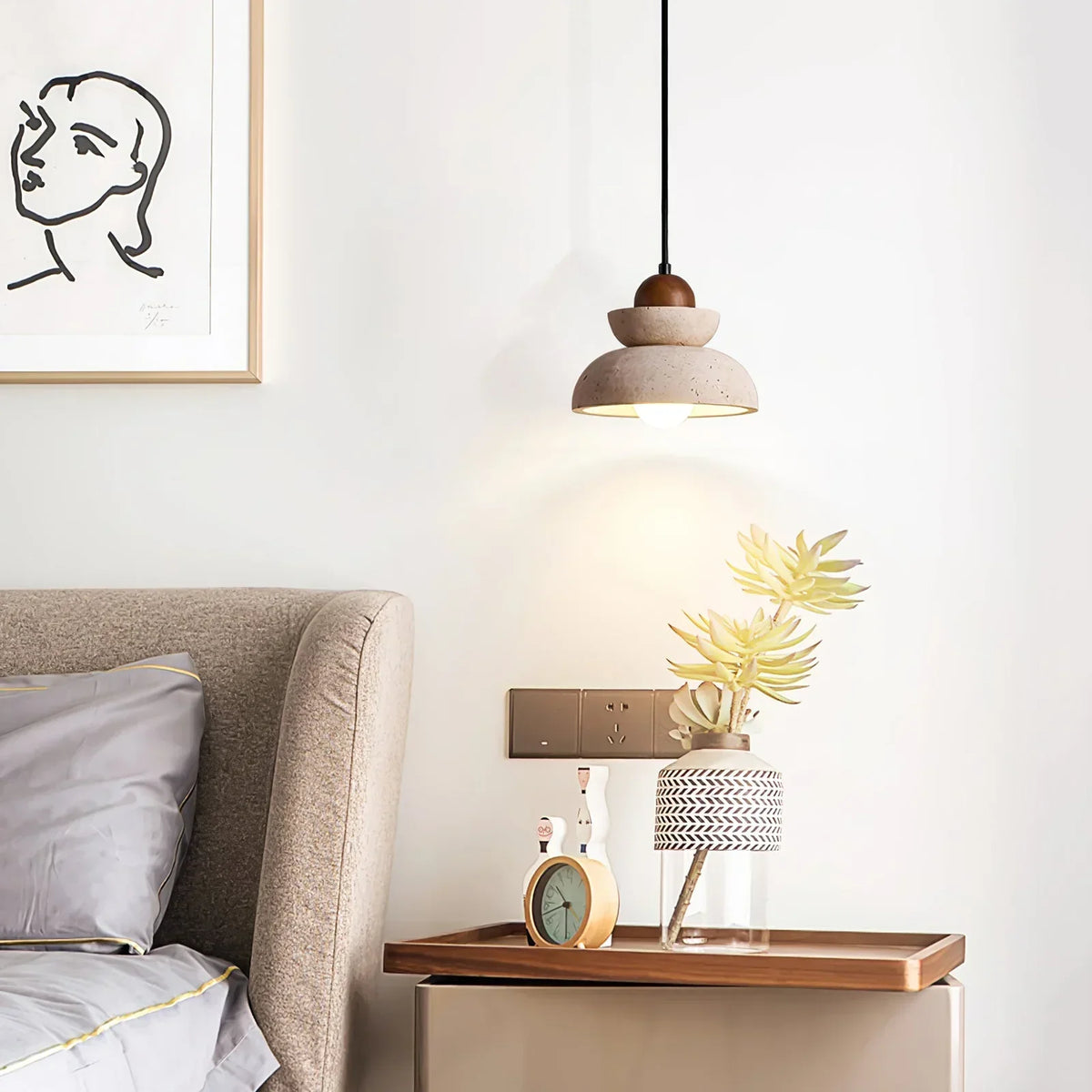 Travertine Zenith Tier Pendant Lamp