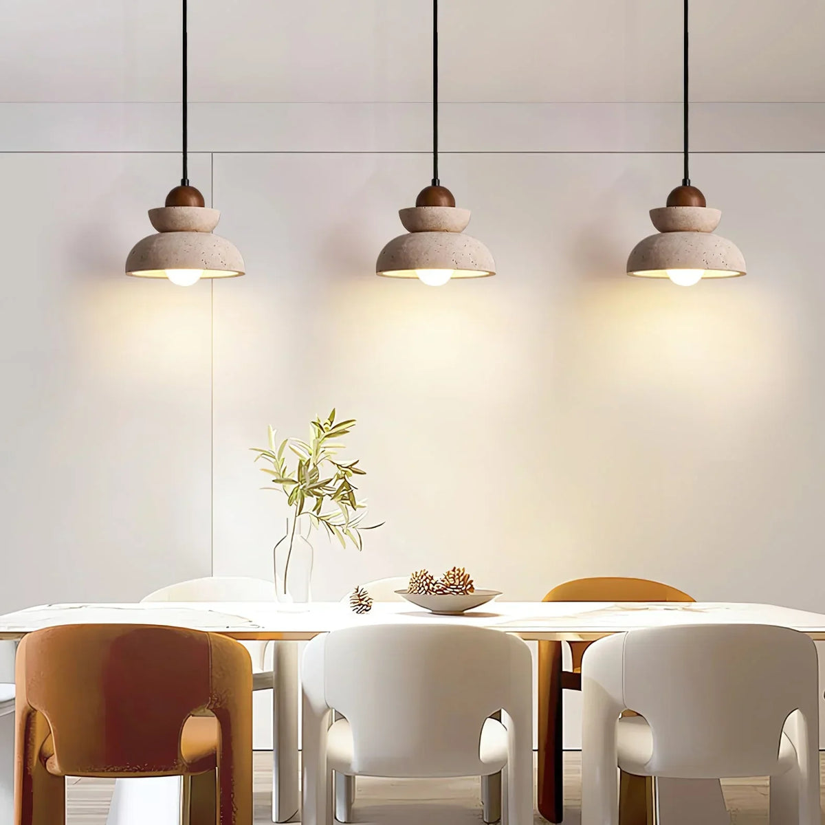 Travertine Zenith Tier Pendant Lamp