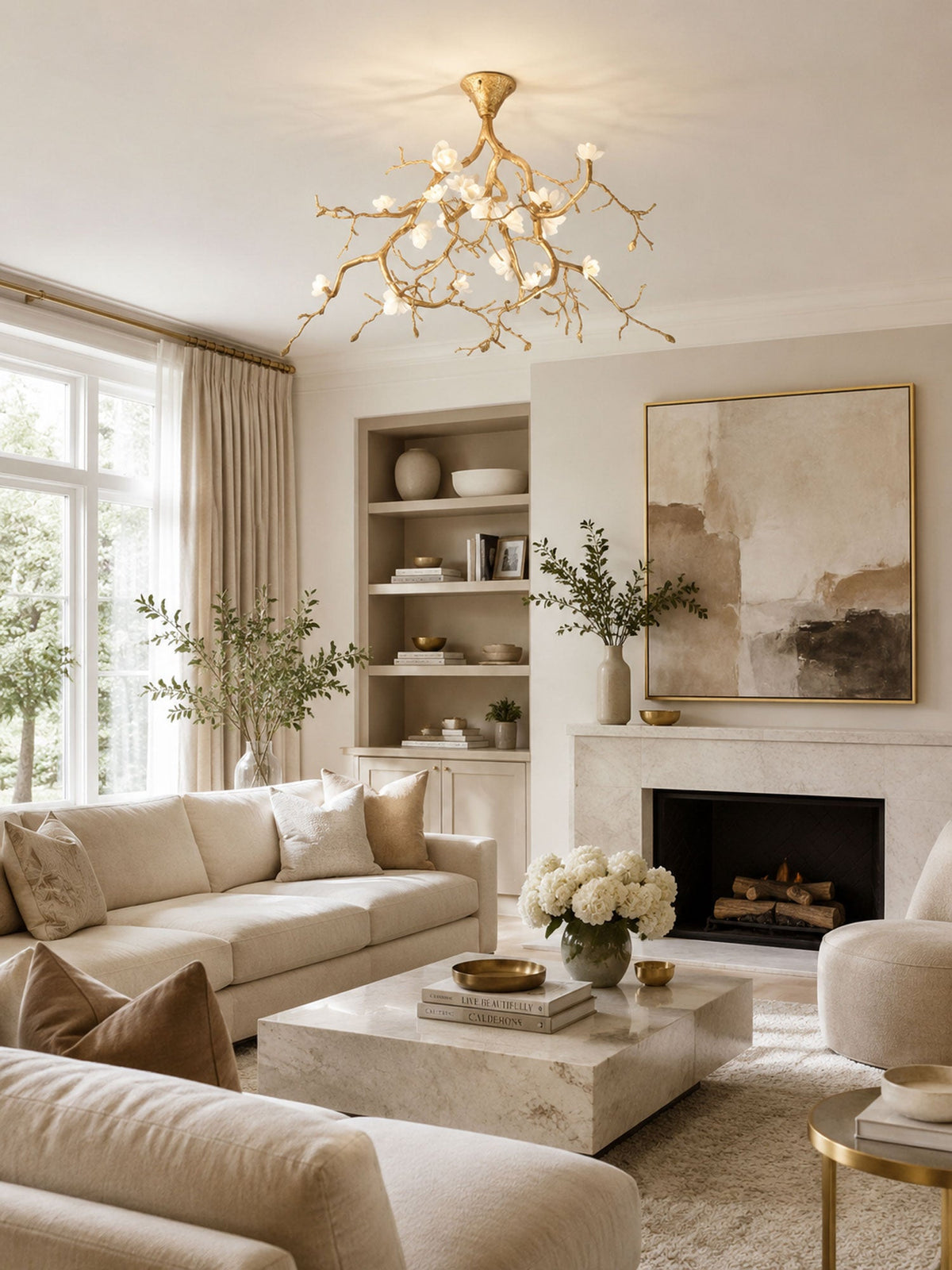 Tree Branches Flower Ceiling Lamp
