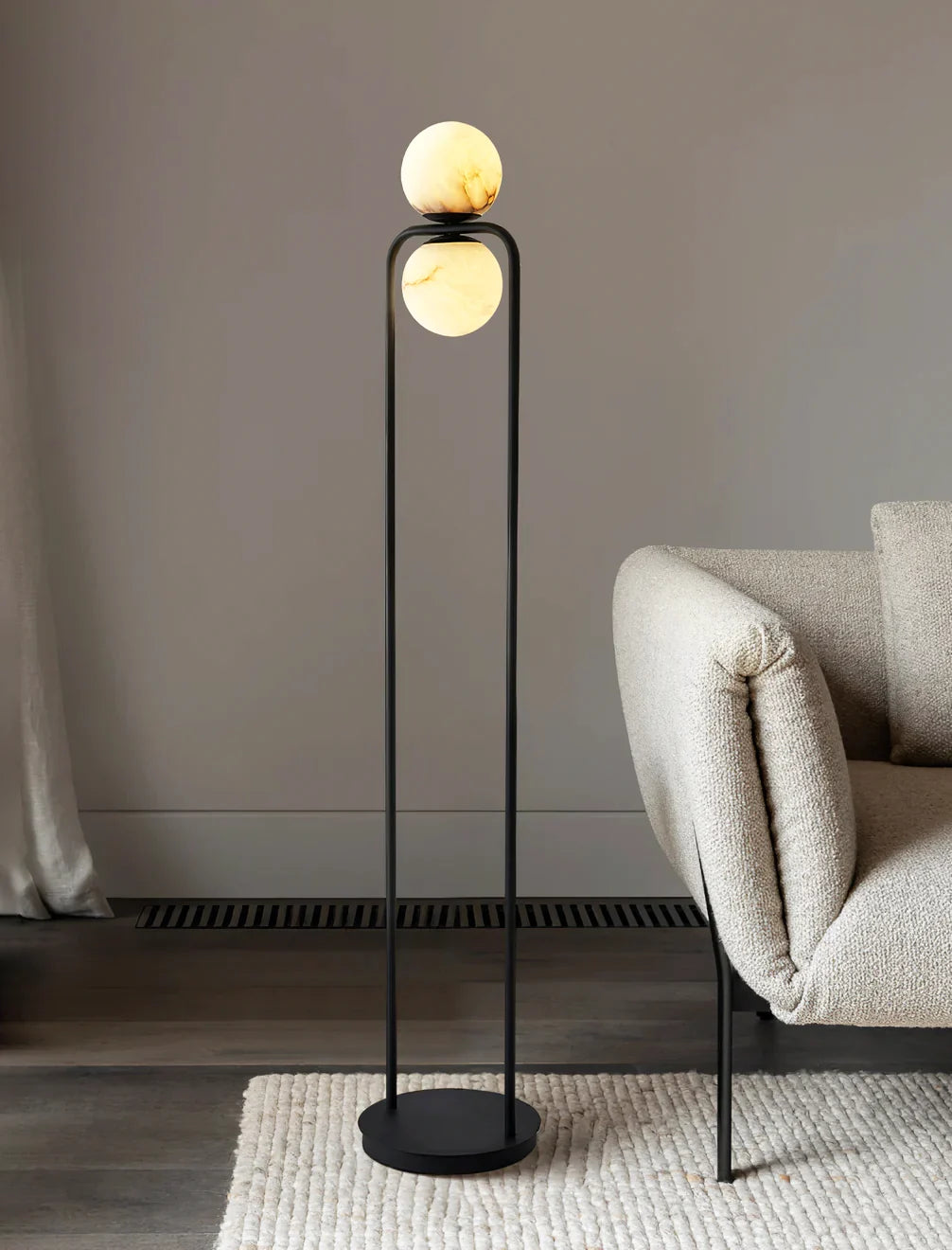 Alabaster Tribeca Black Floor Lamp