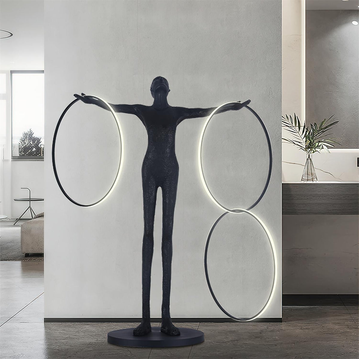 Liva Sculpture Ring Figure Floor Lamp
