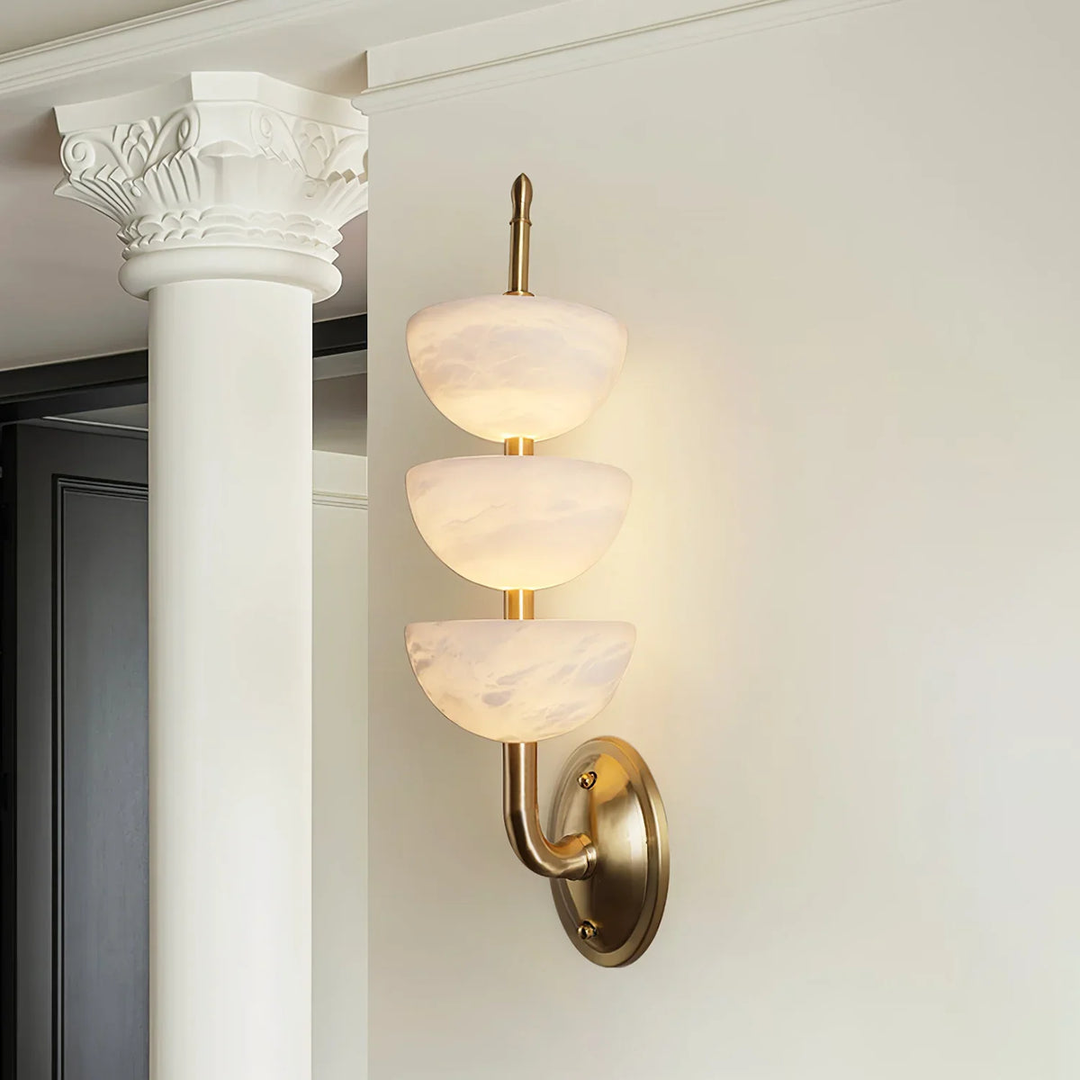 Triple Alabaster Wall Lamp