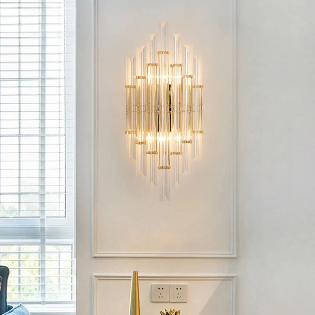 Tube Clear Crystal Wall Light