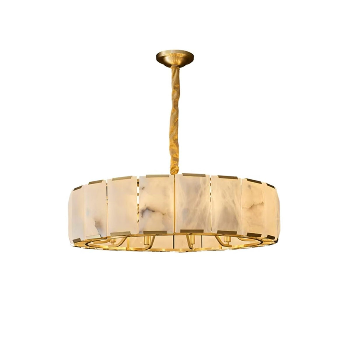 Vertical Round Alabaster Chandelier