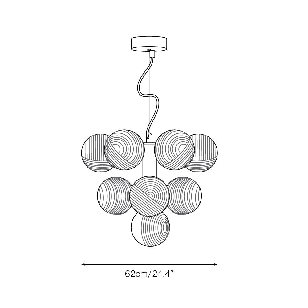 Alnorel 10-light Glass Chandelier