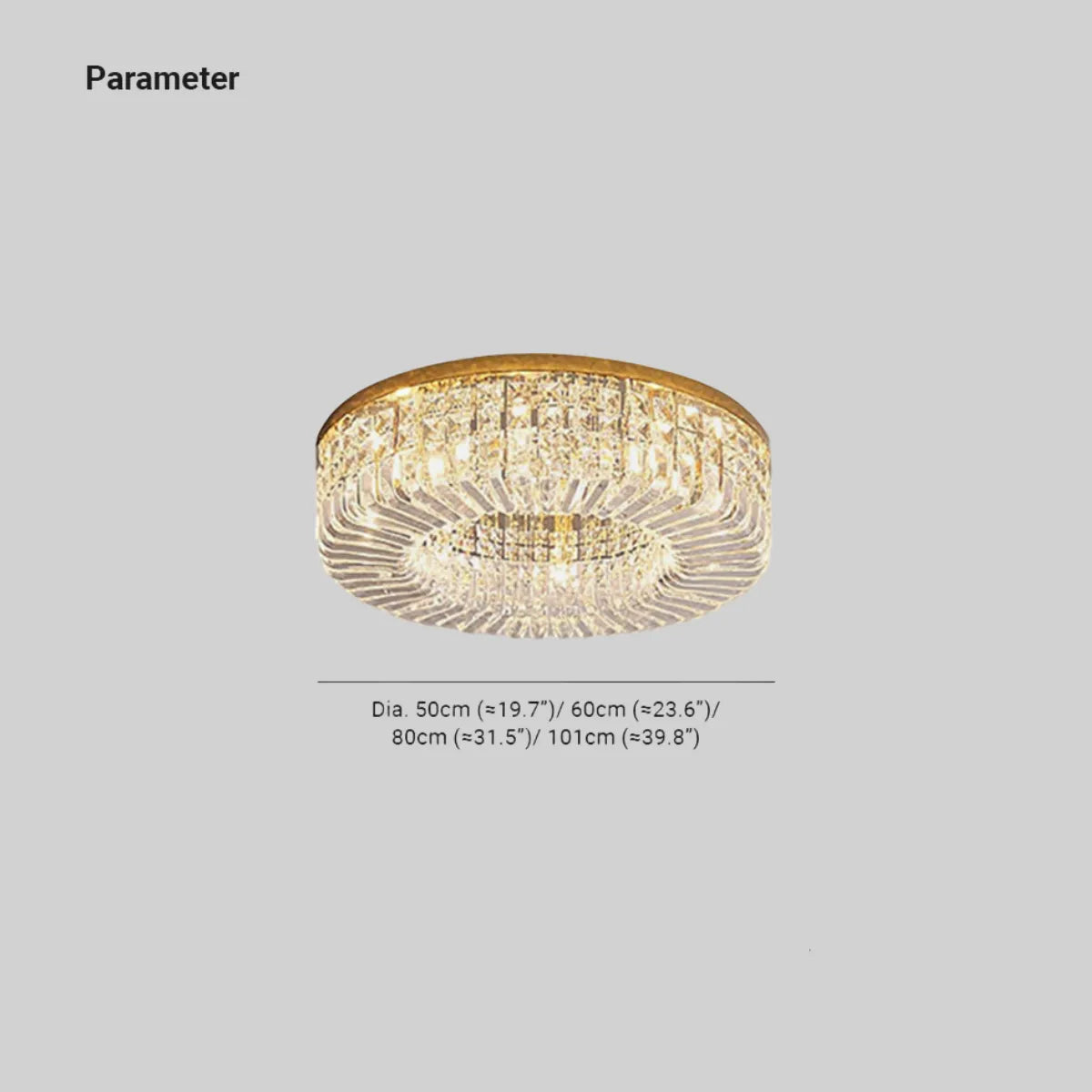 Kristy Luxury Flush Mount Metal/Crystal Ceiling Light