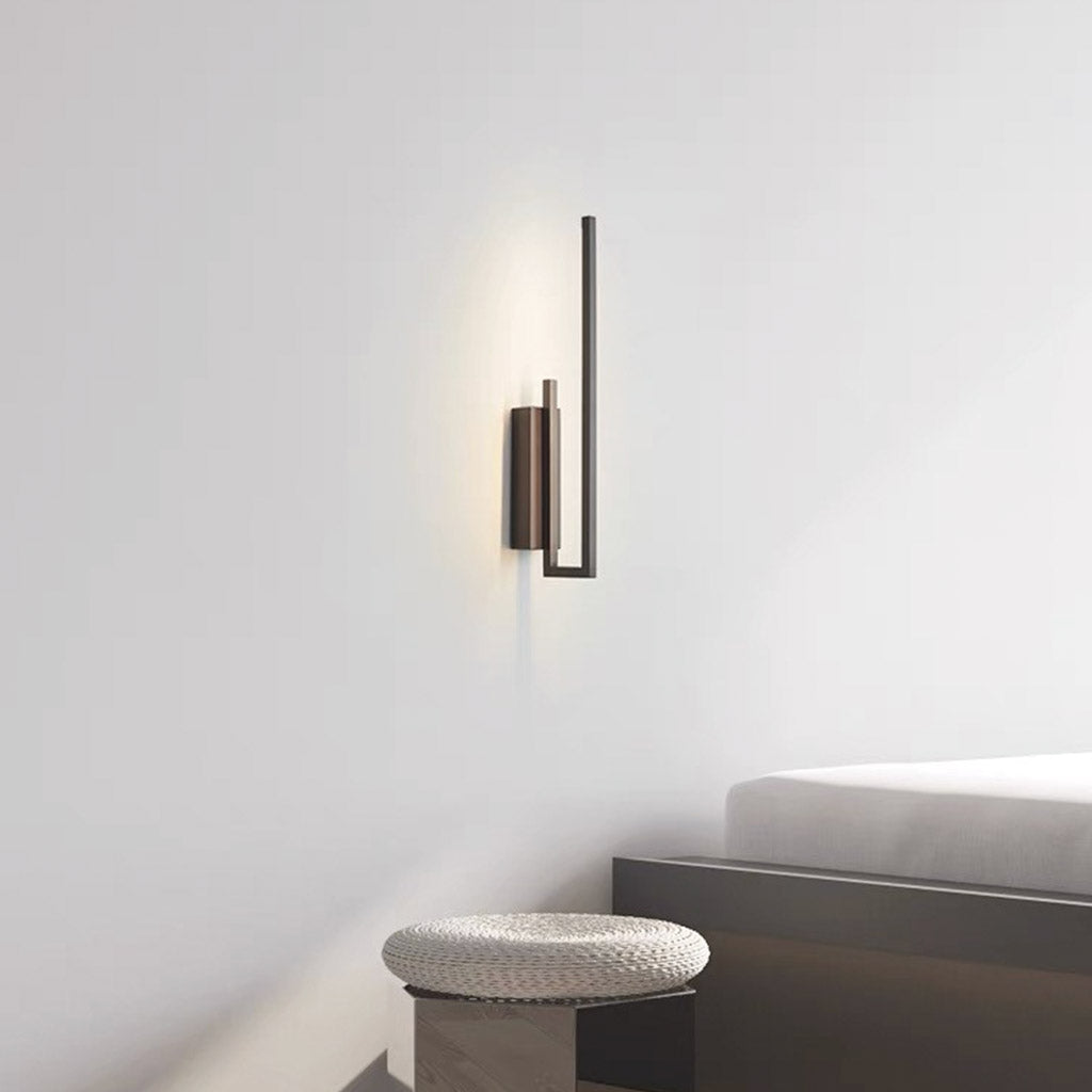 Wall Lamp Minimalist Copper Full Spectrum LED, Black / Gold