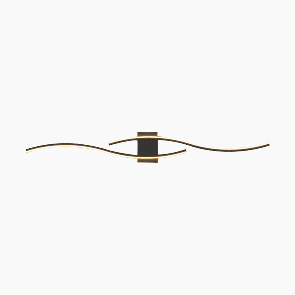 Wall Light Nordic Minimalist Unique Wavy Linear LED, White/Black