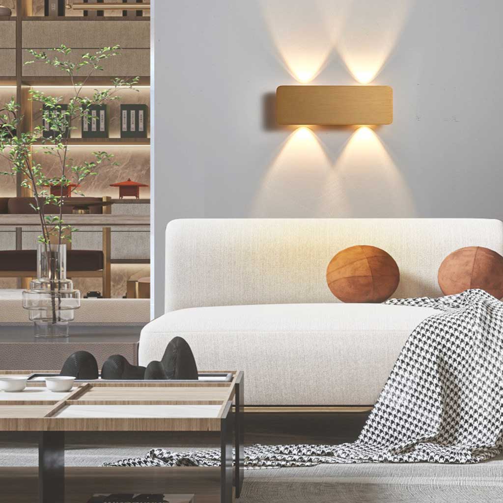 LED Wall Sconce Light Minimalist Rectangle Aluminum Linear, 5 Colors