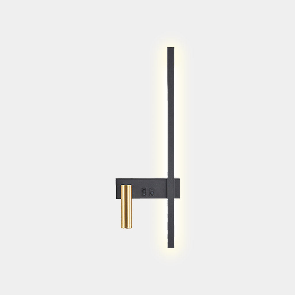 Wall Sconce Spotlight LED Modern Vertical, Black & Gold