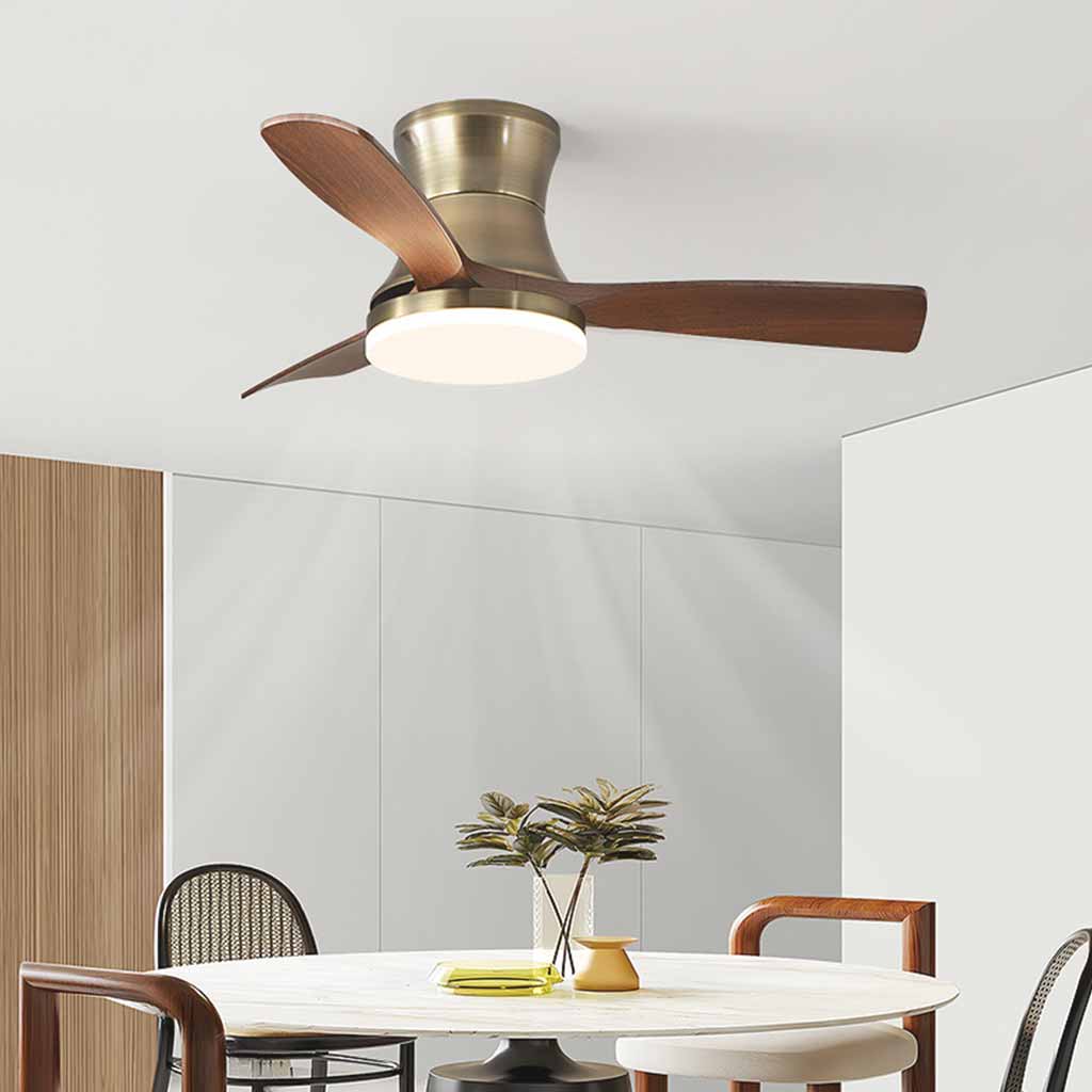 Walnut Ceiling Fan Light Semi-Flush Mount