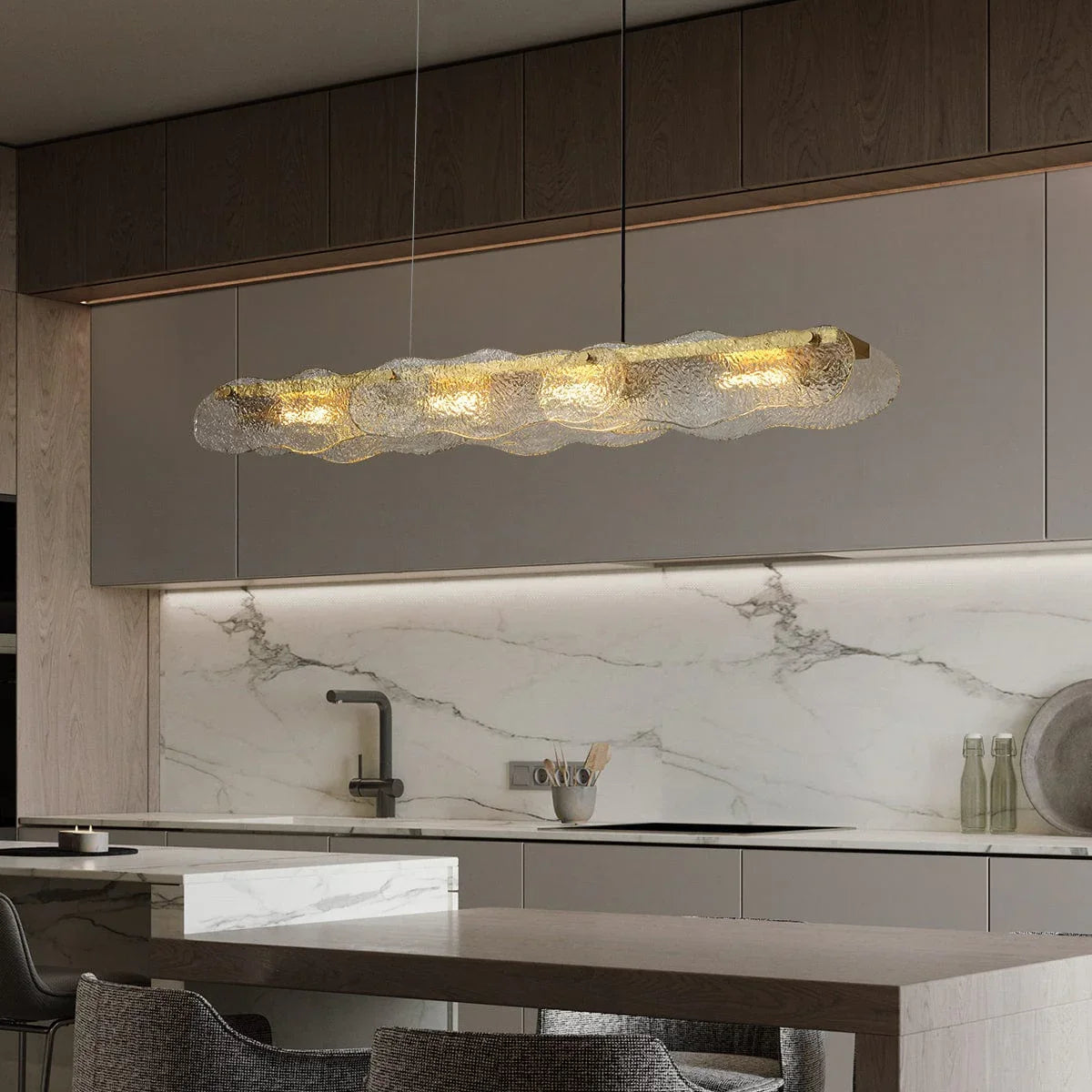 Water Ripple Glass Island Chandeliers