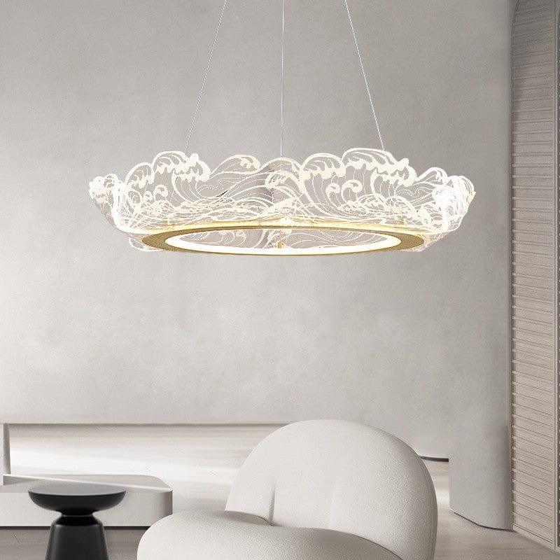 Wave shape LED chandelier