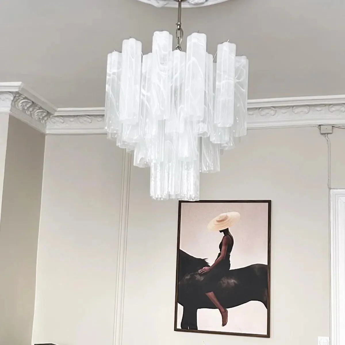 White Tubes Chandelier