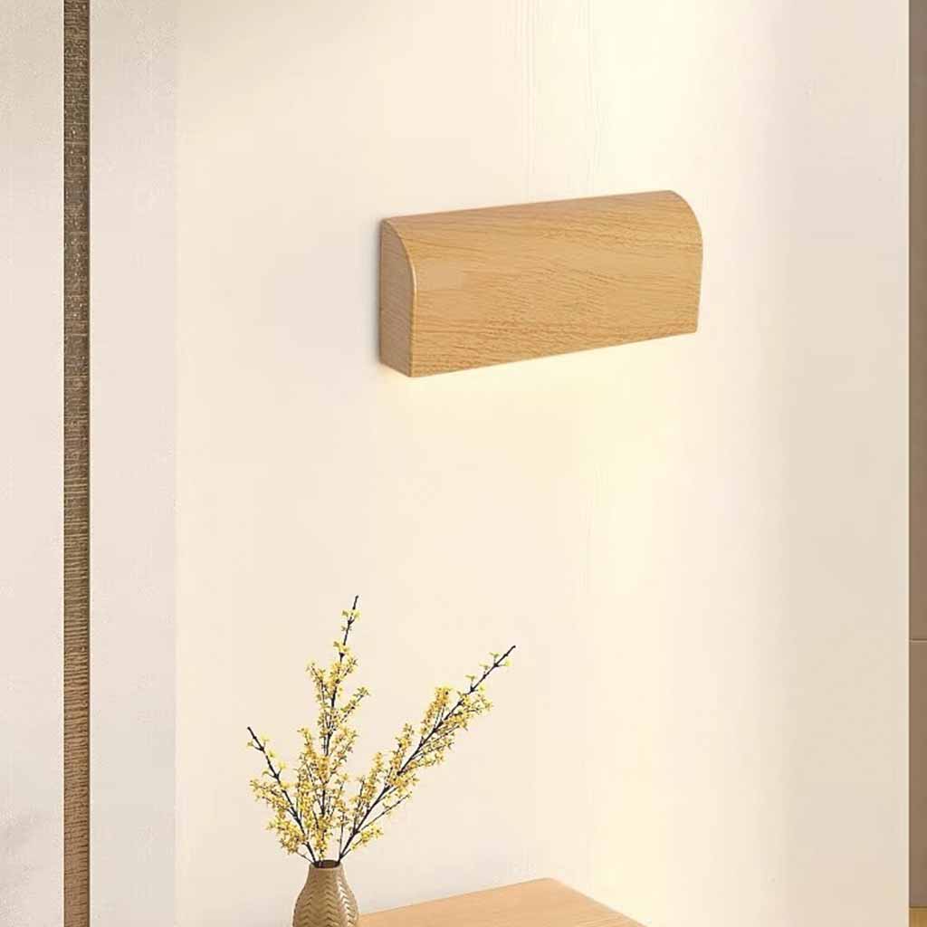 Wood Grain Rectangular Wall Light Minimalist LED