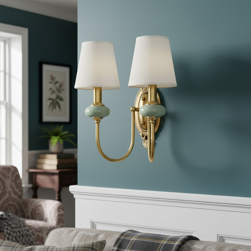 Lodge Wall Lamp Ceramic&Fabric&Metal