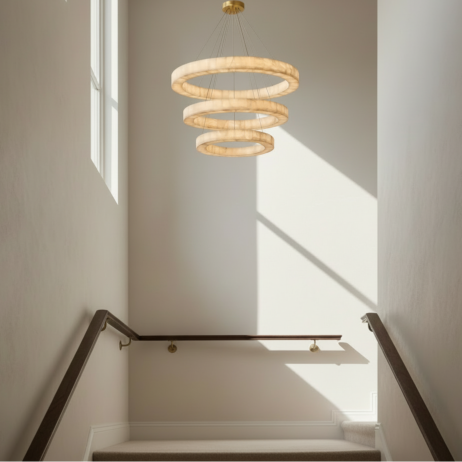 Anelli Tre Large | Alabaster Ring Chandelier | CLVC0212L
