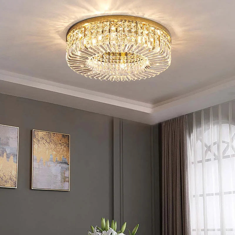 Kristy Luxury Flush Mount Metal/Crystal Ceiling Light