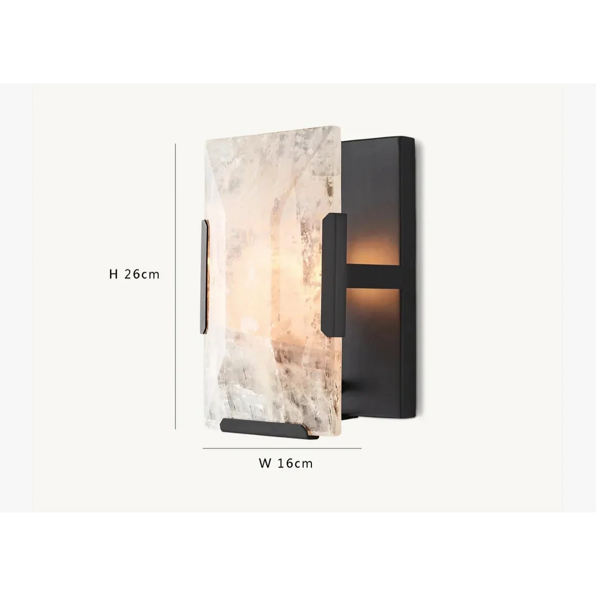 Black Calcite & Stainless Steel Wall Sconce | CLUG02B
