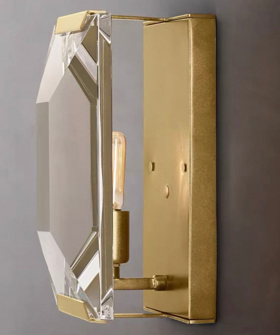 Brass & Crystal Wall Sconce | CLUG03D