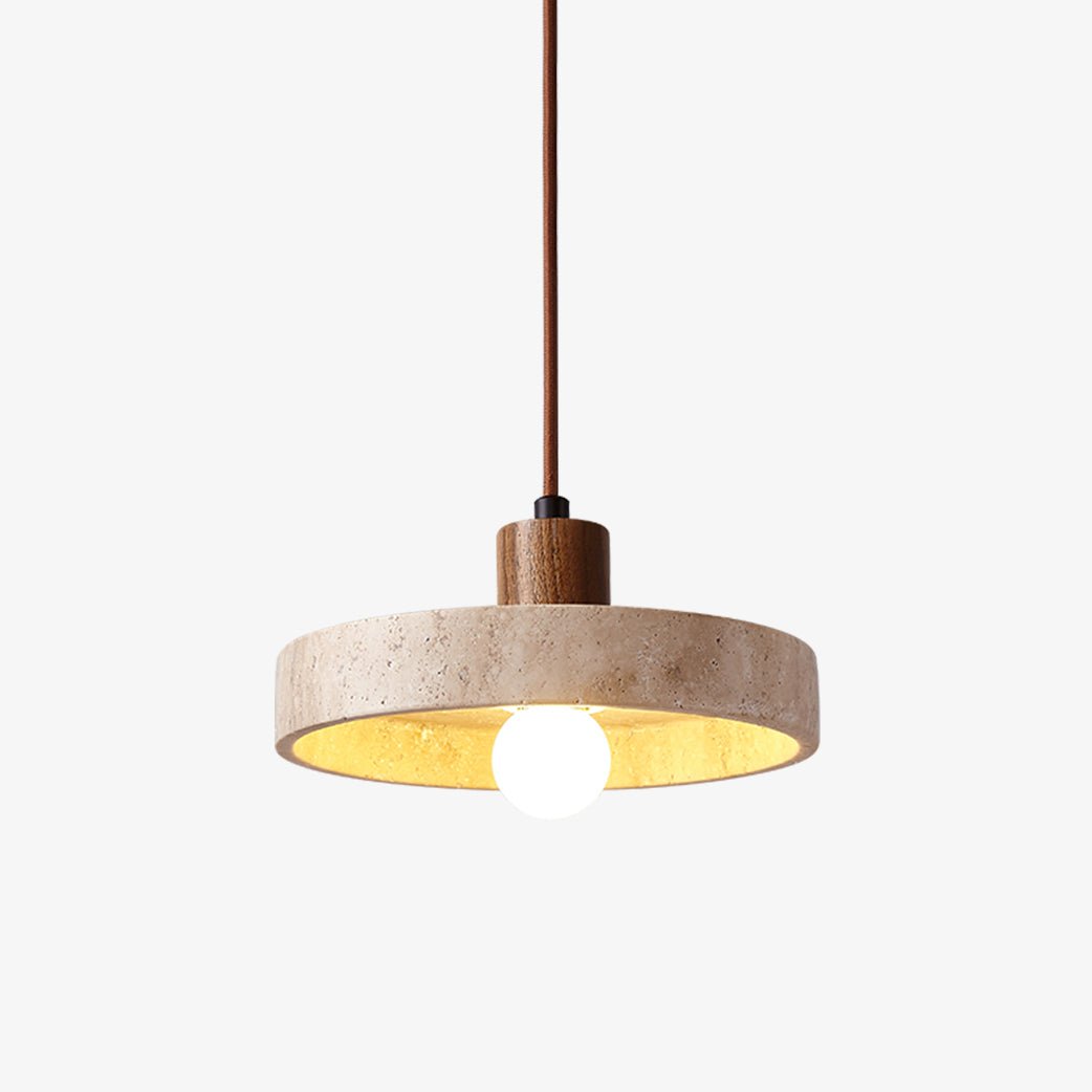 Travertine Piedra Wood Pendant Light