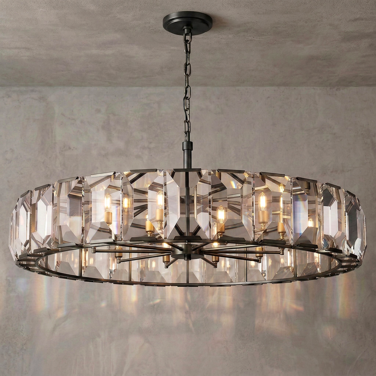 Round Crystal Halo Chandelier | CLPOH009K
