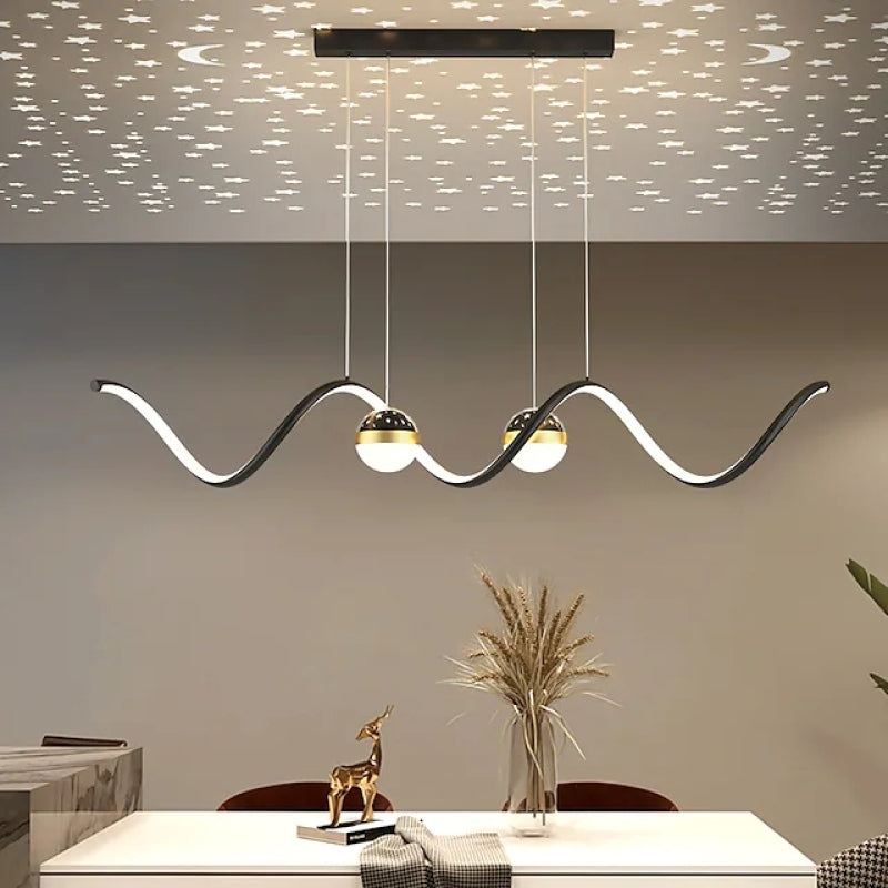 Luxury Curved Silhouette Squiggle Pendant Light