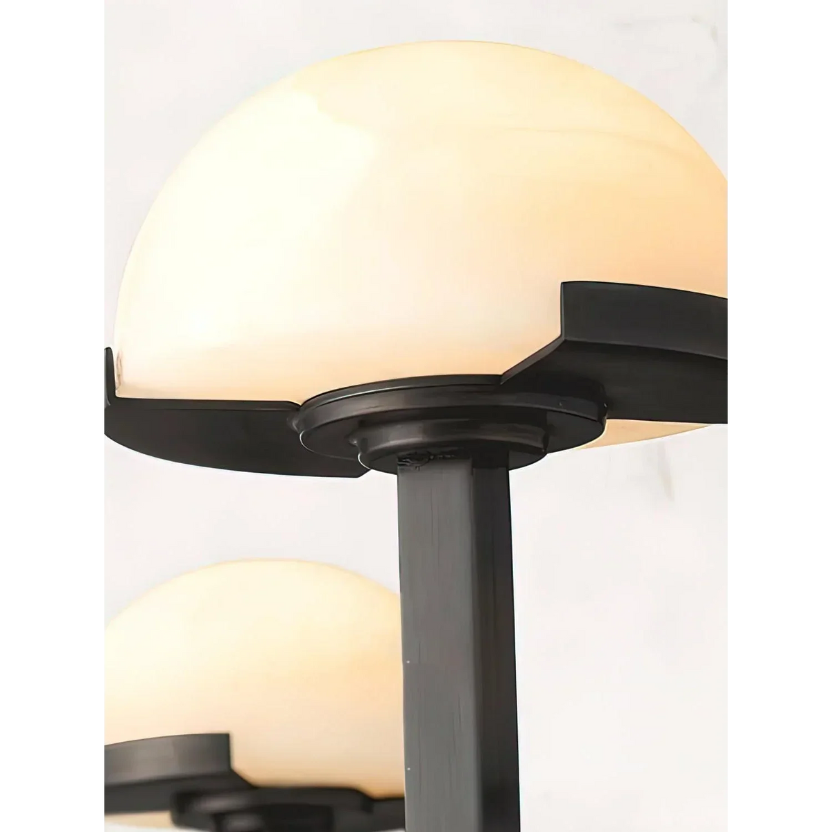 Double Alabaster Wall Sconce | Black | CL0249CH