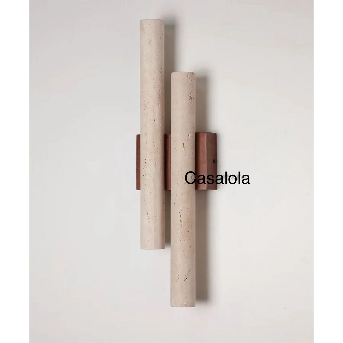 Double Travertine Wall Light | Wood Base | CLGH8950