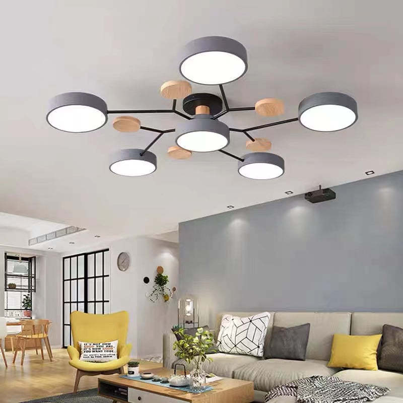 Nordic Style Disc LED Ceiling Light Dimmable Metal for Living Room
