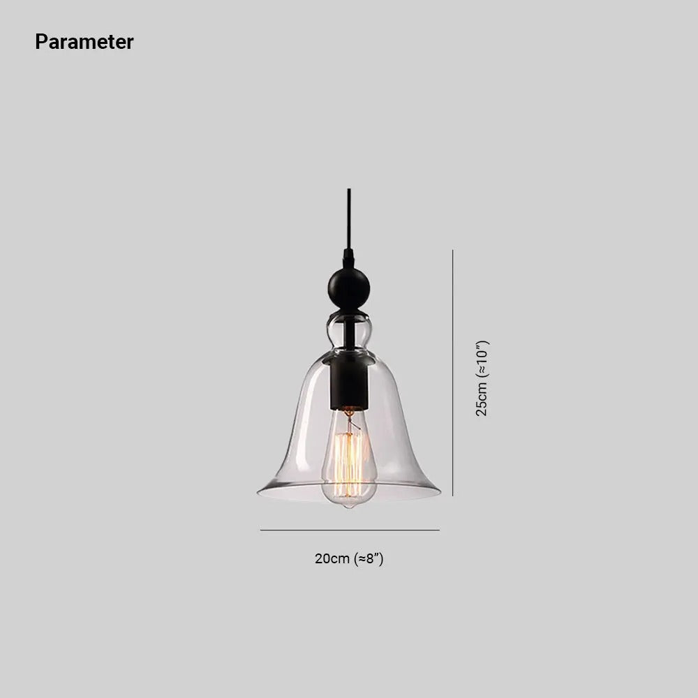 Simple Bell Clear Glass Pendant Light