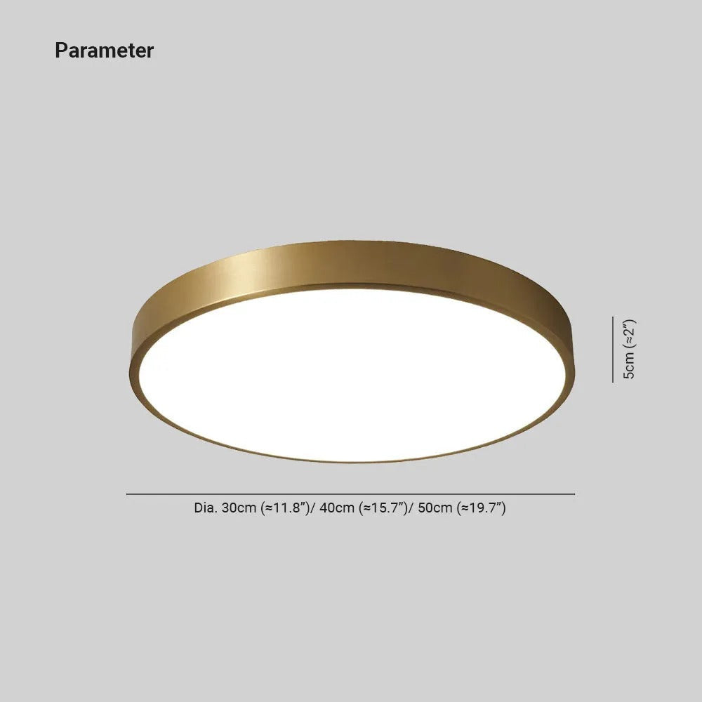 Arisha Nordic LED Gold Round Ceiling Light, Metal