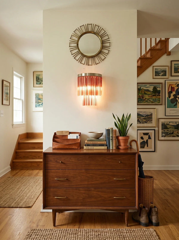 Marisol Blush Glass Fringe Wall Sconce
