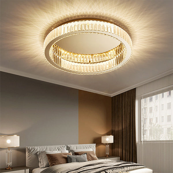 Round Crystal Ceiling Lights in Gold Colour