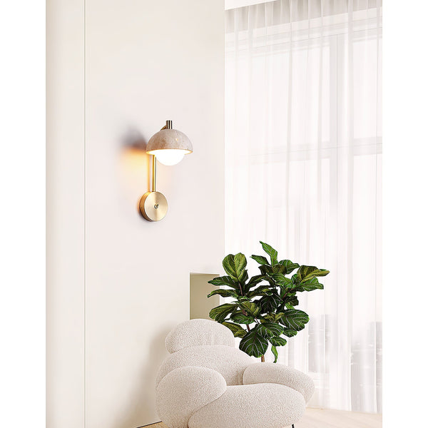 Civarir Beige Travertine Wall Lamp