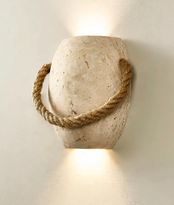 Travertine & Rope Wall Sconce | CLWPA66