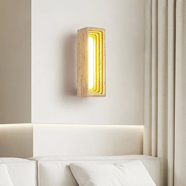 Rectangle Travertine Bricks Wall Lamp