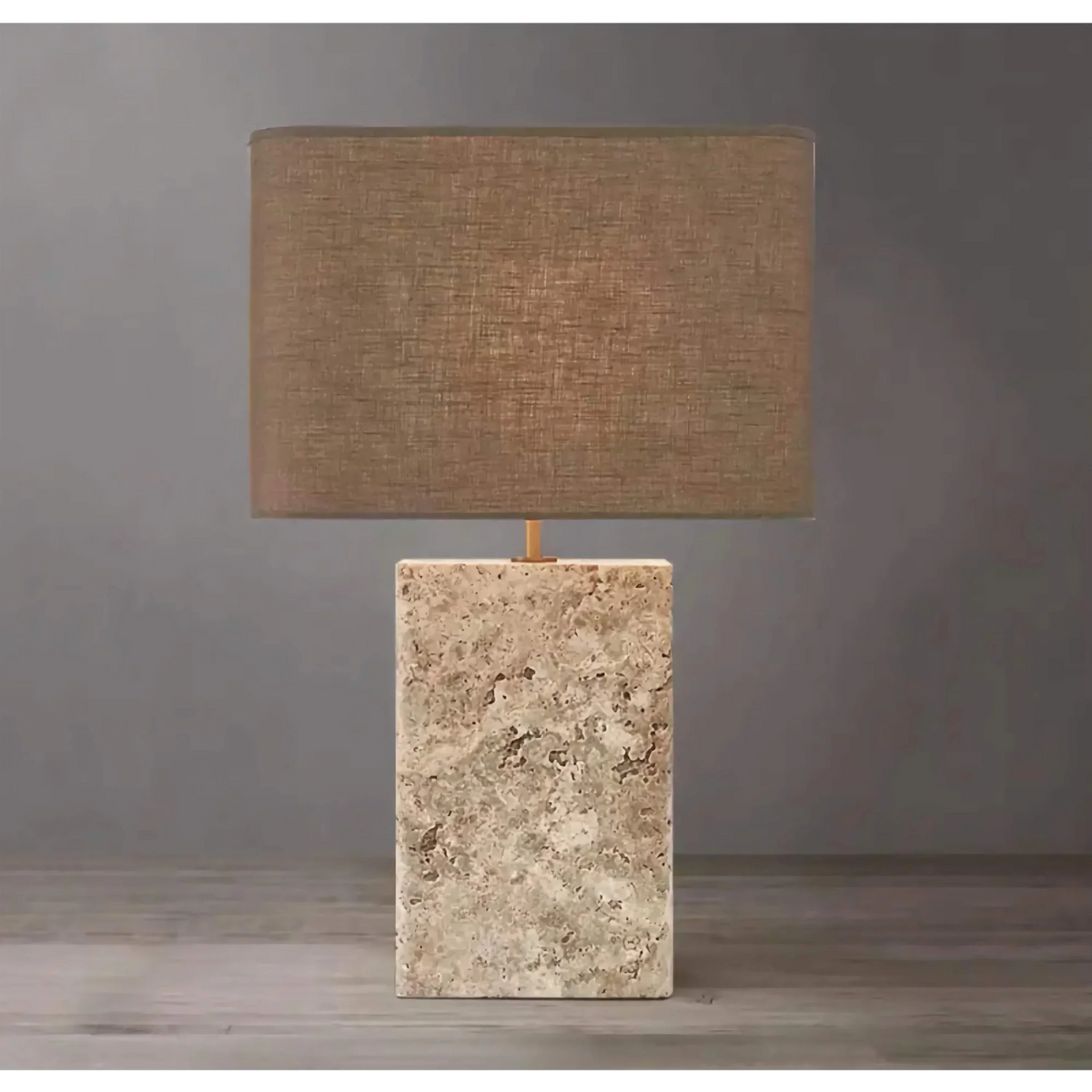 Travertine & Brass Table Lamp | CLDD5200